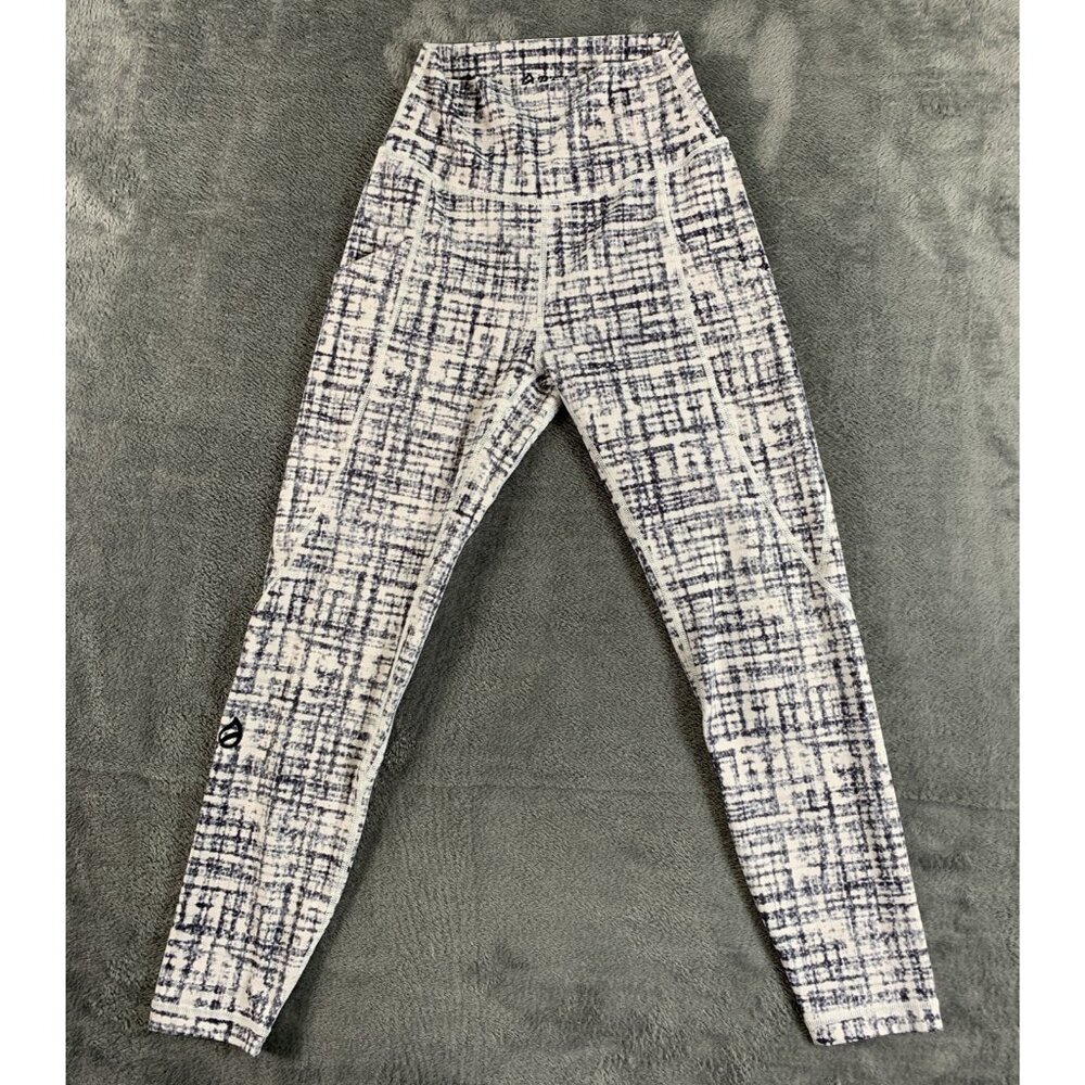 P'tula Leggings Black White Acid Wash Women's Size Small Stretchy Activewear